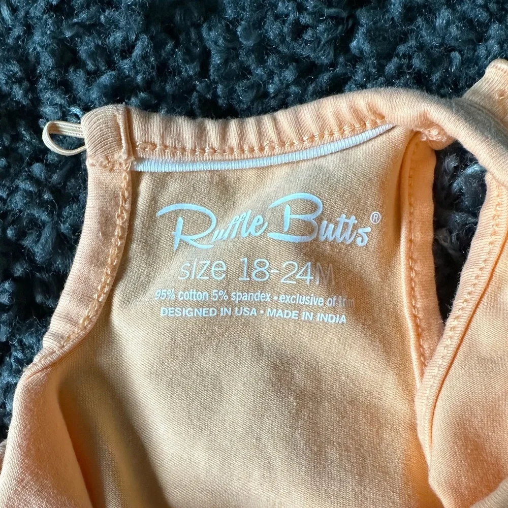 Ruffle Butts Creamsicle Orange Sleeveless Bodysuit, size 18-24 months